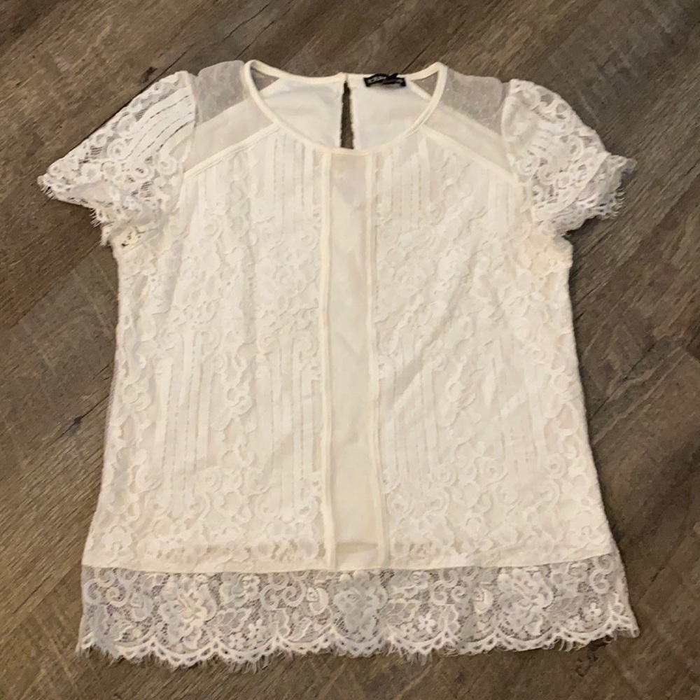 Express lace cropped top